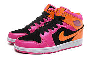Nike Air Jordan 1 Retro Mid Black Fusion Pink Bright Citrus (W) 555112-026 - 3