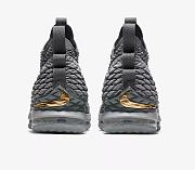 Nike LeBron 15 Wolf Grey Gold Basketball Shoes 897648-005 - 3