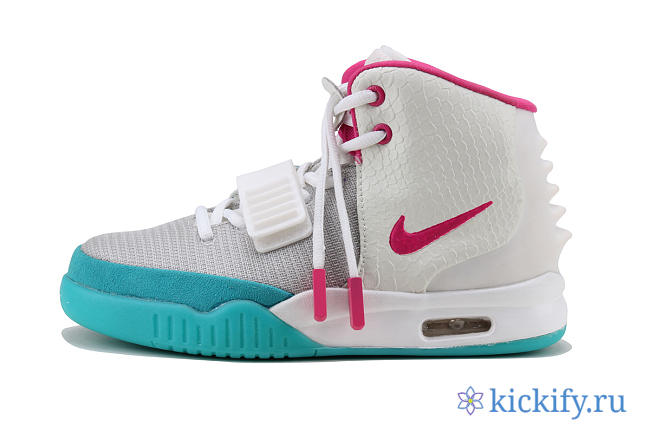 Nike Air Yeezy 2 Grey Pink Blue Sneaker Shoes - 1