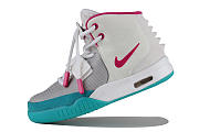 Nike Air Yeezy 2 Grey Pink Blue Sneaker Shoes - 4