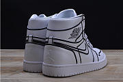 Nike Air Jordan 1 Comic 3D Pencil White Hand-Paited AA4724-110 - 3