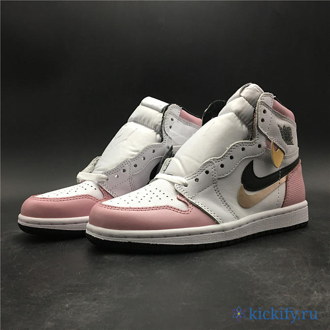 Nike Air Jordan 1 Retro High OG White Pink Black 555086 688 - 1