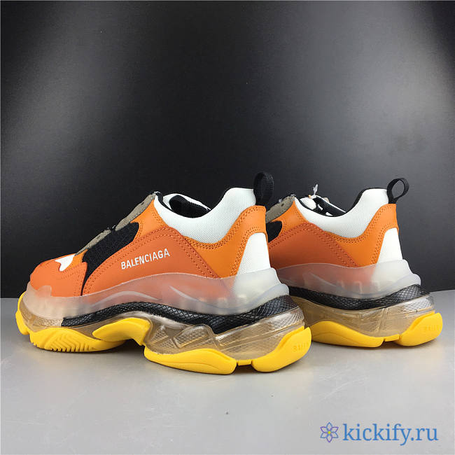 Baliciaga Triple S makes Old Orange White Black clear Crystal  - 1