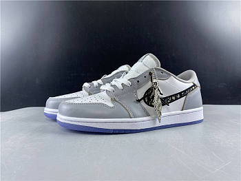 Jordan 1 D1or co-signed, D1or low gang grayish white Original shoe box CN8608 002