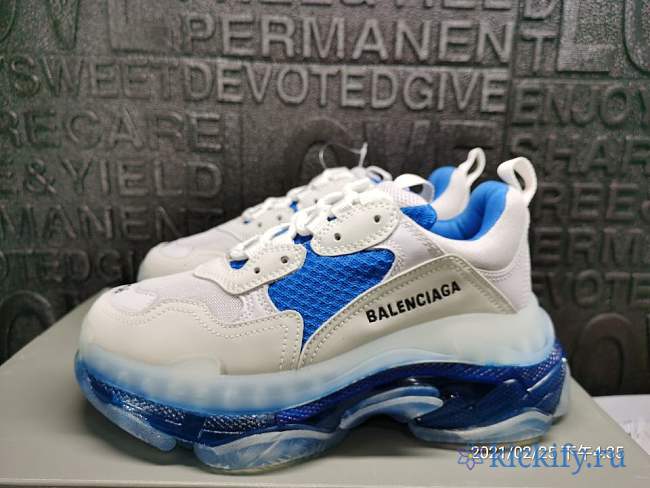 Baliciaga Triple S White Blue clear Crystal 544351 W09E1 1772 - 1