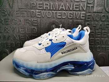 Baliciaga Triple S White Blue clear Crystal 544351 W09E1 1772