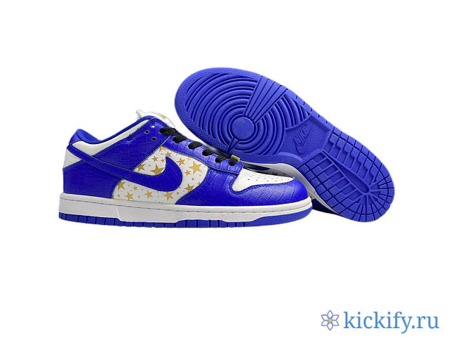 Supreme x Nike SB Dunk Low blue crocodile pattern DH3228-10 - 1
