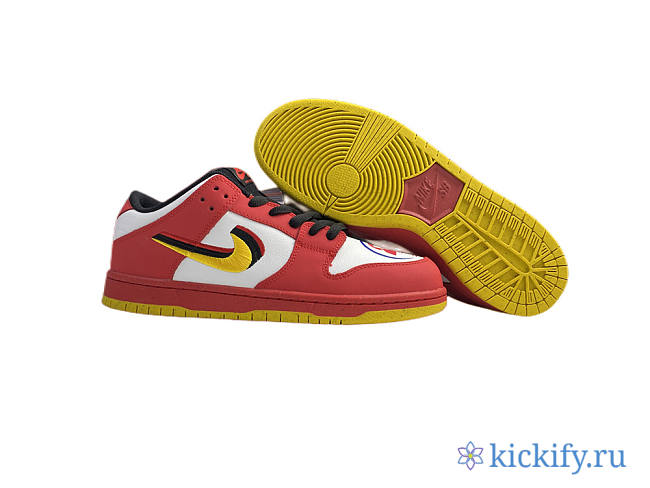 Nike SB Dunk Low 25th anniversary of white, red and yellow ticks 309242-307 - 1