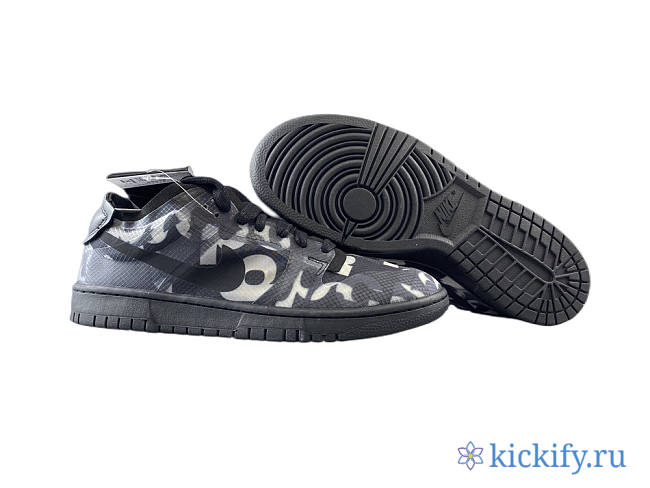 NIKE x CDG Dunk Low Sichuan Jiubao Ling black and gray printed translucent cicada wing CZ2675-001 - 1
