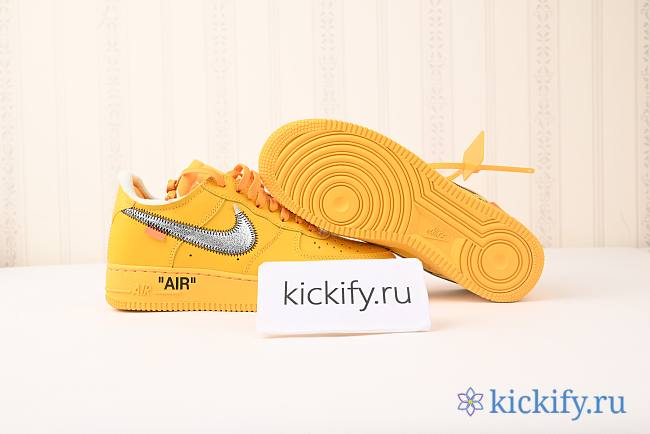 Nike Air Force 1 Low OFF-WHITE University Gold Metallic Silver DD1876-700 - 1