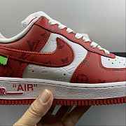 L0uis Vittan Nike Air Force 1 Low By Virgil Abloh White Red LD0232 - 3