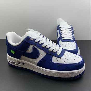 L0uis Vittan Nike Air Force 1 Low By Virgil Abloh White Royal MS0232