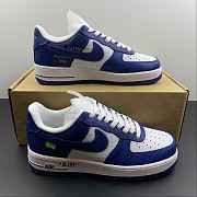 L0uis Vittan Nike Air Force 1 Low By Virgil Abloh White Royal MS0232 - 4