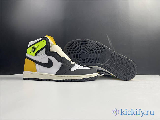 Nike Air Jordan 1 Retro High White Black Volt University Gold 555088-118 - 1