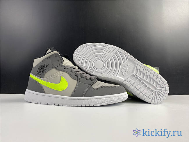Nike Air Jordan 1 Mid Gunsmoke Volt 554724-072 - 1