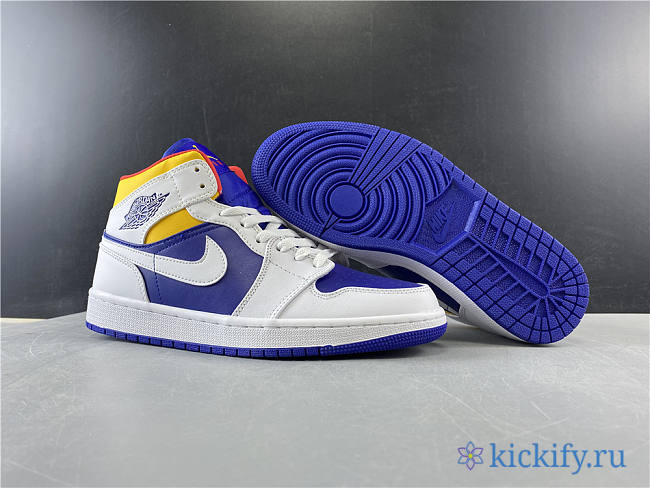 Nike Air Jordan 1 Mid Royal Blue Laser Orange 554724-131 - 1