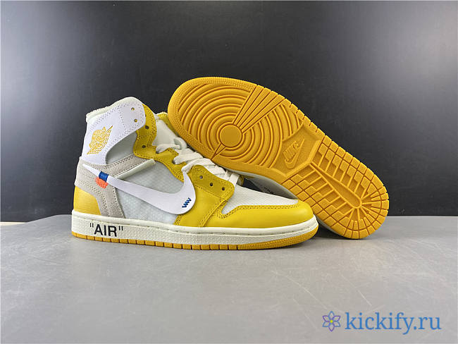 Nike Air Jordan 1 Retro High OFF-WHITE Canary Yellow AQ0818-149 - 1