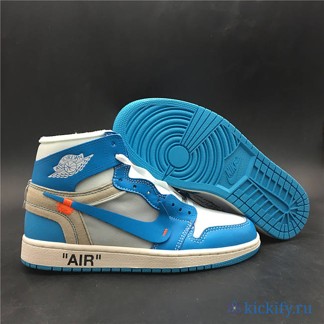 Nike Air Jordan 1 Retro High Off White University Blue Aq0818 148 5575