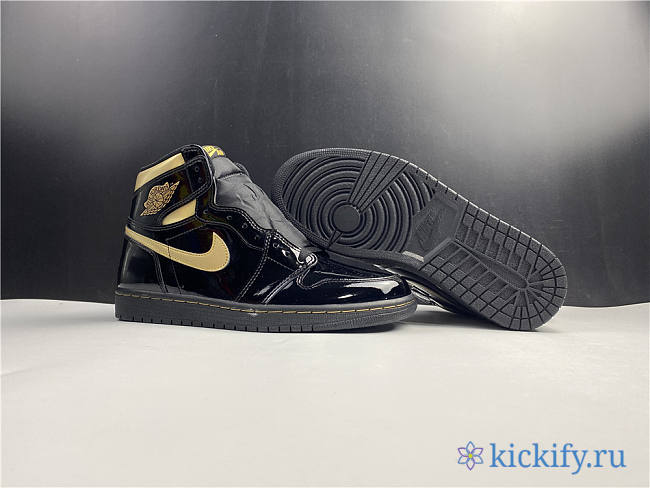 Nike Air Jordan 1 Retro High Black Metallic Gold (2020) 555088-032 - 1
