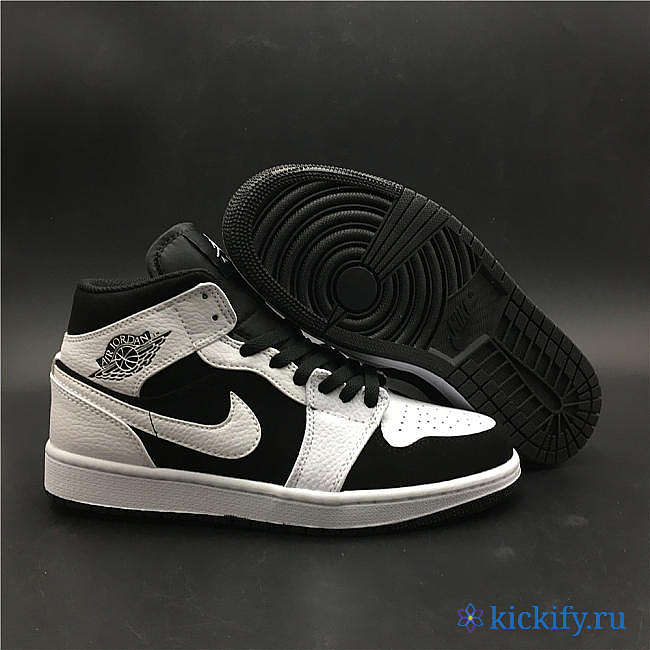 Nike Air Jordan 1 Mid White Black 554724-113 - 1
