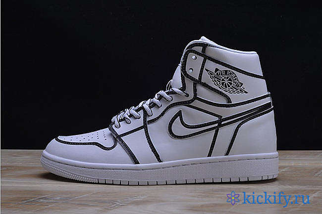 Nike Air Jordan 1 Comic 3D Pencil White Hand-Paited AA4724-110 - 1