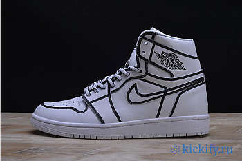 Nike Air Jordan 1 Comic 3D Pencil White Hand-Paited AA4724-110
