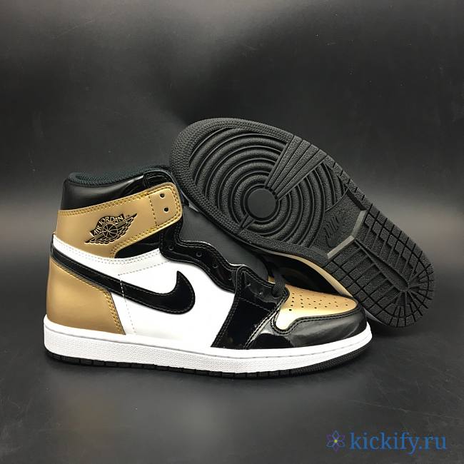Nike Air Jordan 1 Retro High NRG Patent Gold Toe 861428-007 - 1