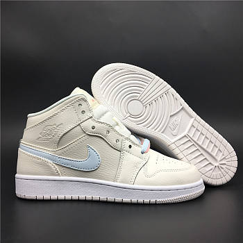 Nike Air Jordan 1 Mid Multi-Color Swoosh Phantom (W) 555112-035