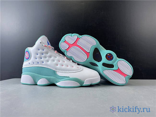 Nike Air Jordan 13 Retro White Soar Green Pink 439358-100 - 1