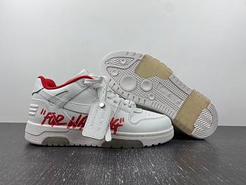 OFF-WHITE Out Of Office OOO Low Tops For Walking White White Red SS22 OMIA189S22LEA0030125