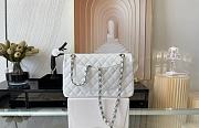 Chane1 Flap Bag Caviar in White 25cm with - 5