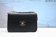 Chane1 Black Quilted Lambskin Jumbo Classic Single Flap Gold Hardware - 1