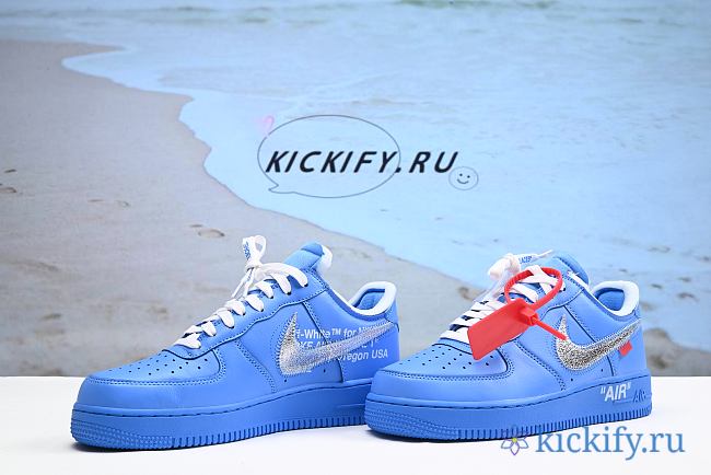 Nike Air Force 1 x Off-White North Carolina Blue Silver Hook CI1173-400  - 1