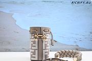 Fendi Mon Tresor Gray FF canvas mini-bag-12*10*18cm - 6