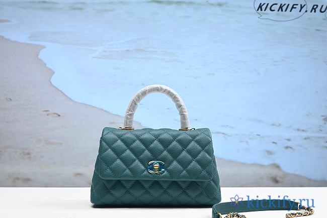 Chanel Coco Handle Gold Caviar green - 1